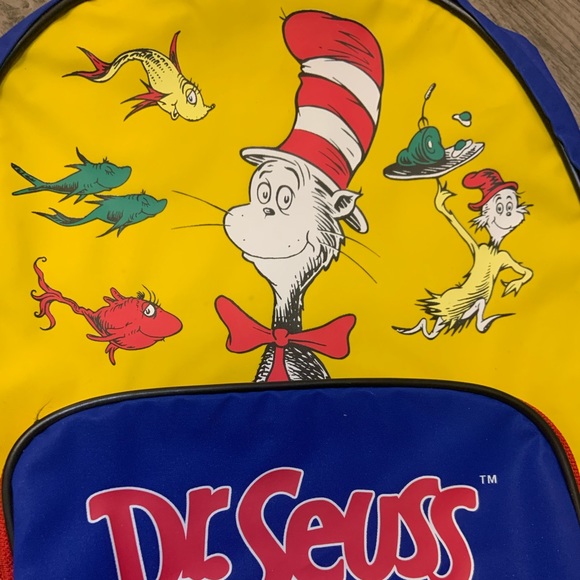 Vintage 1997 Dr. Seuss Cat In The Hat & Friends 12 Inch Bookbag Backpack - Picture 4 of 4